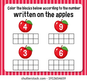 Math count number worksheet illustration