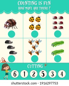 Math count number worksheet illustration