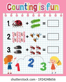 Math count number worksheet illustration