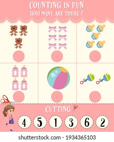 Math count number worksheet illustration