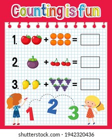 Math count number worksheet illustration