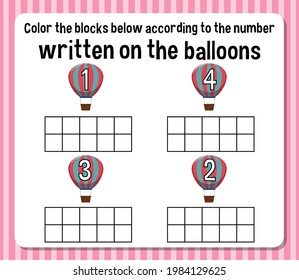 Math count number worksheet illustration