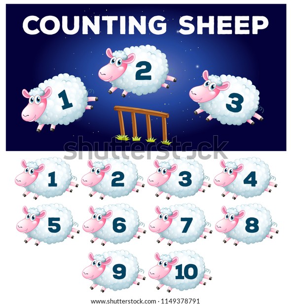 Math Counting Sheep Illustration Stock Vector (Royalty Free) 1149378791 ...