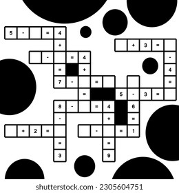 math crossword. math addition and subtraction one digit. math educational game