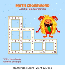 Rompecabezas entre matemáticas. Adición y sustracción.