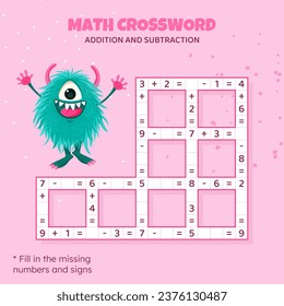Rompecabezas entre matemáticas. Adición y sustracción.