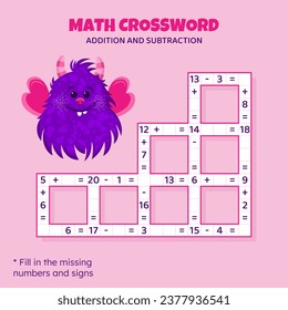 Rompecabezas entre matemáticas. Adición y sustracción.