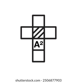 Math Cube Outline Icon Vector Illustration