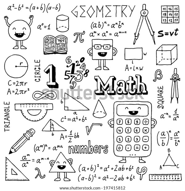 数学の落書き 手描き ベクターイラスト のベクター画像素材 ロイヤリティフリー