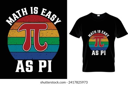 Math is easy  as π Pi Day T-Shirt Design Template