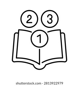 Math education icon. Education and numeracy line symbol. Black and white.