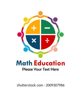 Math education logo template illustration