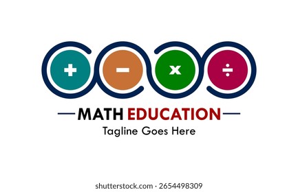 Math education logo template illustration