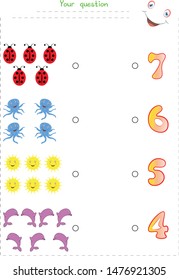 Math education for Preschool Children. vector illustration
     