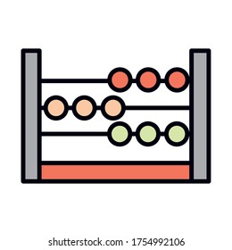 math education school science abacus arithmetic line and fill style icon vector illustration