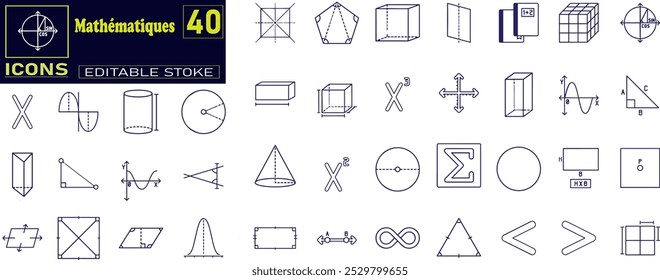 math education school science icons collection line and fill style .