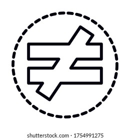 math education school science no equal symbol line and style icon vector illustration