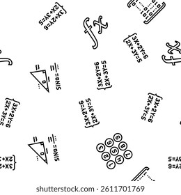math education school science vector seamless pattern thin line illustration