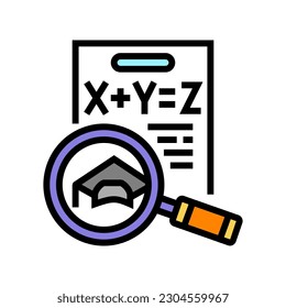 math education science color icon vector. math education science sign. isolated symbol illustration
