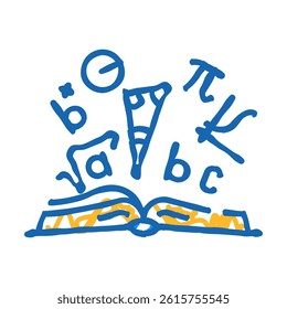 math education science doodle icon sketch vector. math education science sign. isolated symbol illustration
