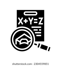 math education science glyph icon vector. math education science sign. isolated symbol illustration