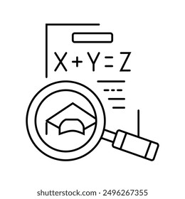 math education science line icon vector. math education science sign. isolated contour symbol black illustration