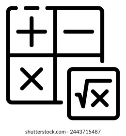 Math Education Simple Line Icon Logo Symbol