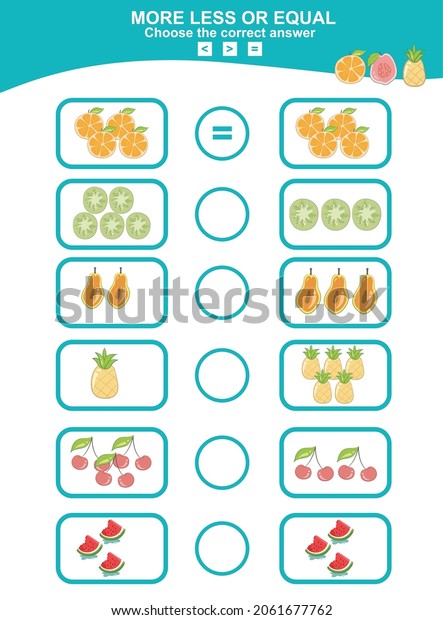 Math Educational Game Children Choose More Stock Vector (Royalty Free ...