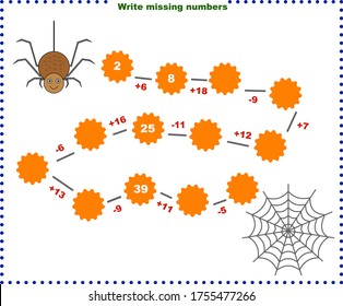 Math educational games for children. Fill in the line, write the missing numbers. mathematical activity for preschoolers and toddlers