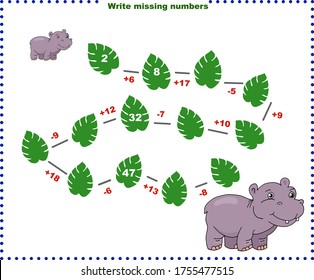 Math educational games for children. Fill in the line, write the missing numbers. mathematical activity for preschoolers and toddlers