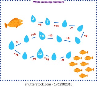 Math educational games for children. Fill in the line, write the missing numbers. mathematical activity for preschoolers and toddlers