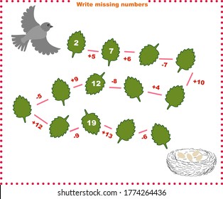 Math educational games for children. Fill in the line, write the missing numbers. mathematical activity for preschoolers and toddlers