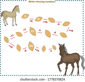 Math educational games for children. Fill in the line, write the missing numbers. mathematical activity for preschoolers and toddlers