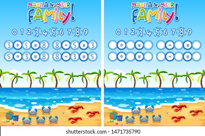 Math educational school worksheet for kids illustration