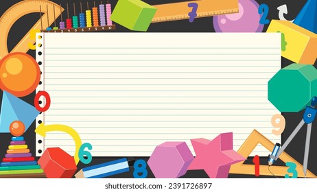 Math Element Object with Notebook Background illustration