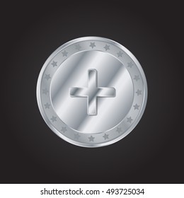 Math embossed realistic silver / platinum coin precious Icon / Logo Design