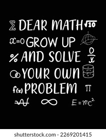 Math Equation Black and White T-Shirt Design