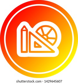 math equipment circular icon with warm gradient finish