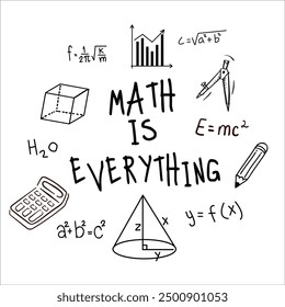 Math is everything hand lettering. Motivational quote