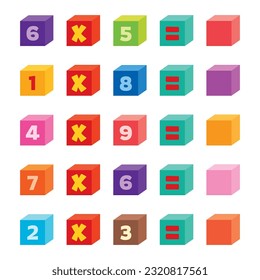 Math Exercise With Colorful Cubes