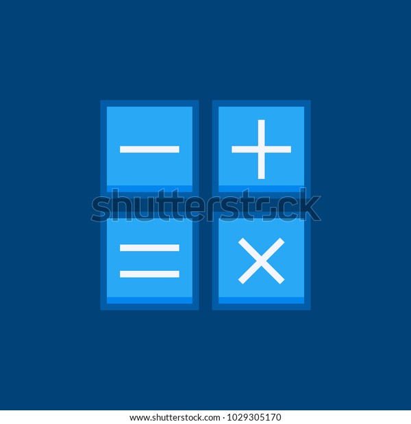 Math flat icon - vector mathematics concept blue\
symbol or design element