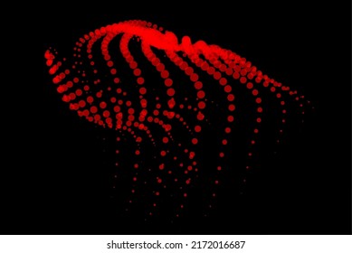 Math flow template for presentation. Light-emitting lines highlighting regularity space of particles. Ordered sinusoidal science. Processing a large data stream. Disappearing magical mysterious spots.