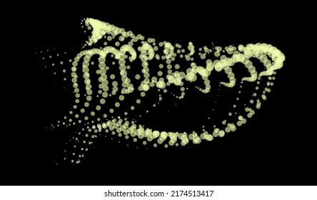 Math flow template for presentation. Light-emitting lines highlighting regularity space of particles. Ordered sinusoidal science. Processing a large data stream. Disappearing magical mysterious spots.