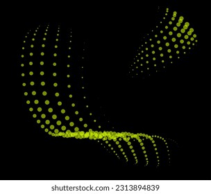 Math flow template for presentation. Light-emitting lines highlighting regularity space of particles. Ordered sinusoidal science. Processing a large data stream. Disappearing magical mysterious spots.