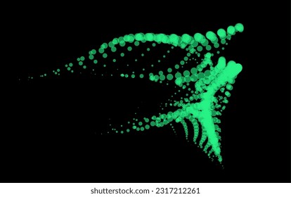 Math flow template for presentation. Light-emitting lines highlighting regularity space of particles. Ordered sinusoidal science. Processing a large data stream. Disappearing magical mysterious spots.