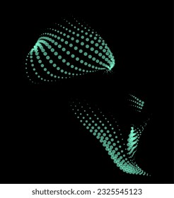 Math flow template for presentation. Light-emitting lines highlighting regularity space of particles. Ordered sinusoidal science. Processing a large data stream. Disappearing magical mysterious spots.