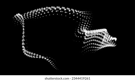 Math flow template for presentation. Light-emitting lines highlighting regularity space of particles. Ordered sinusoidal science. Processing a large data stream. Disappearing magical mysterious spots.