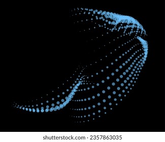 Math flow template for presentation. Light-emitting lines highlighting regularity space of particles. Ordered sinusoidal science. Processing a large data stream. Disappearing magical mysterious spots.