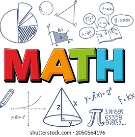 Tipo de letra matemática con símbolo e ilustración de icono de fórmula