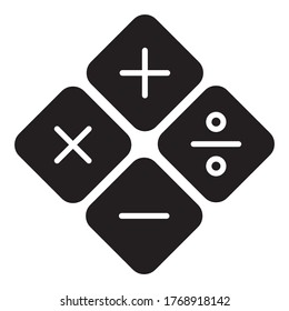 Math formula glyphs, education icon